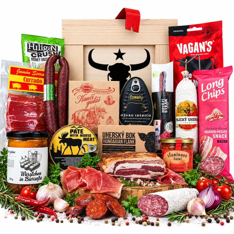 Gourmet geschenke für männer |Gourmet geschenkkorb | Kiste mit Brecheisen